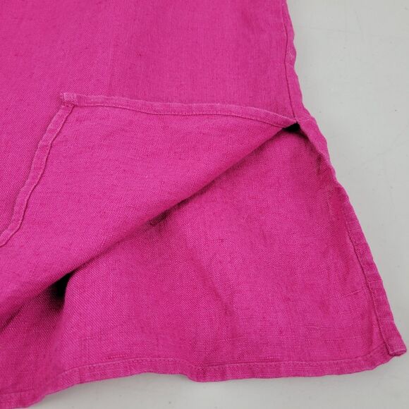 Chicos 100% Linen Button Up Shirt Pink Size 2 (US Large) Lagenlook Beach Coastal - Picture 6 of 9